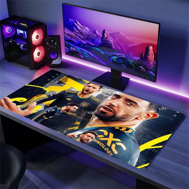 Bruno Fernandes Mouse Pad, Large Gaming Desk Mat, Non-slip XXL Mousepad for Laptop & Tablet, Mini PC Playmat with Stitched Edges