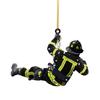 Christmas Firefighters Double sided Acrylic Car Pendant Fireman Xmas Tree Hanging Decoration Fireman Noel Ornaments Navidad