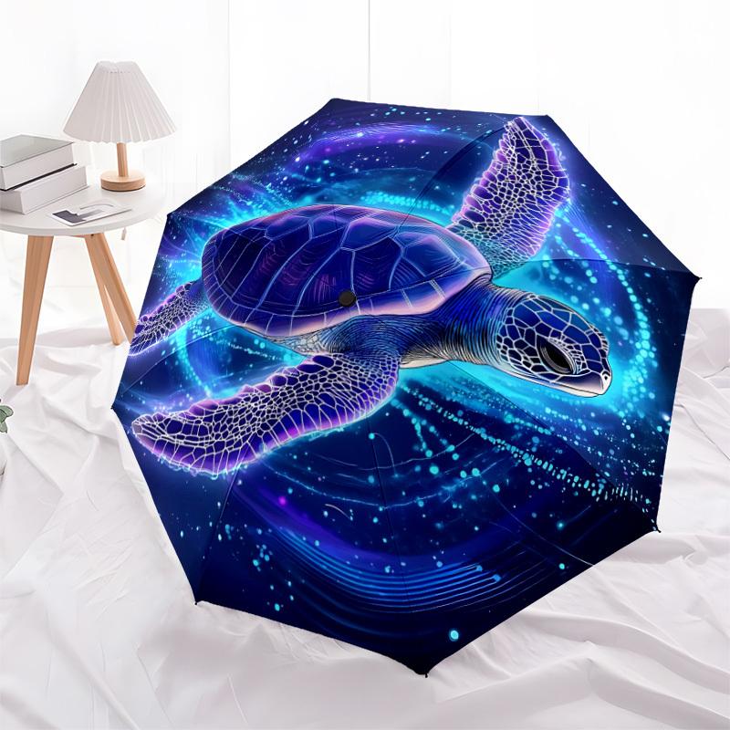 1pc Sea Turtle Folding Umbrella | Elegant Design, Fashionable Accessory, Durable Construction, Sturdy Ribs Yy251107101
