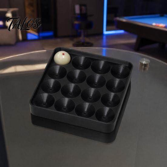 3D Printed Pool Ball Rack 16 Holes Billiard Tray, Billiards Storage Box with Anti-Slip Arc Concave, Protective Organizer Holder Tray for Snooker