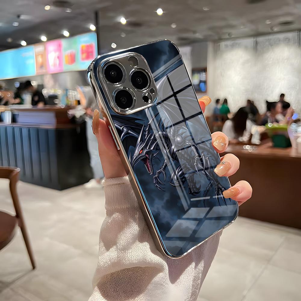 Anime Y-YU-Gi-Oh Phone Case For IPhone 17 Pro Max 15 Pro 16 14 Plus 12 13 Mini 11 Pro Shockproof Electroplated Glass Cover