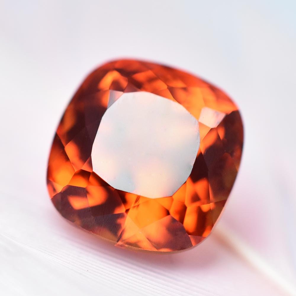 Natural Orange 7.95 Ct Sapphire Birthstone   Square Cushion Cut Gems