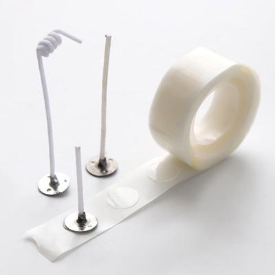 100 bodů/role Samolepky na knoty svíček 13 mm Oboustranné lepicí samolepky Páska na balónky Odnímatelné DIY Výroba svíček
