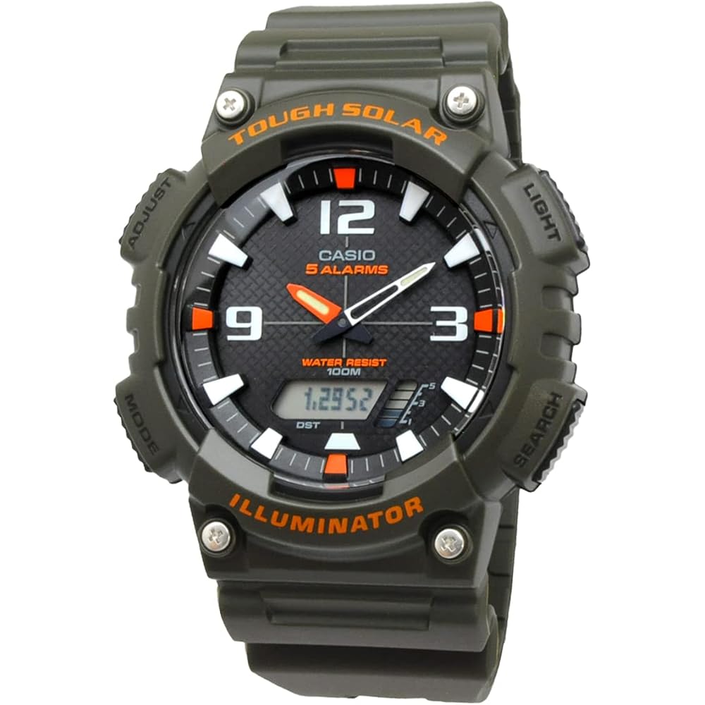 Casio Tough Solar Analog-Digital Quartz Watch AQ-S810 Series Military Green Men's