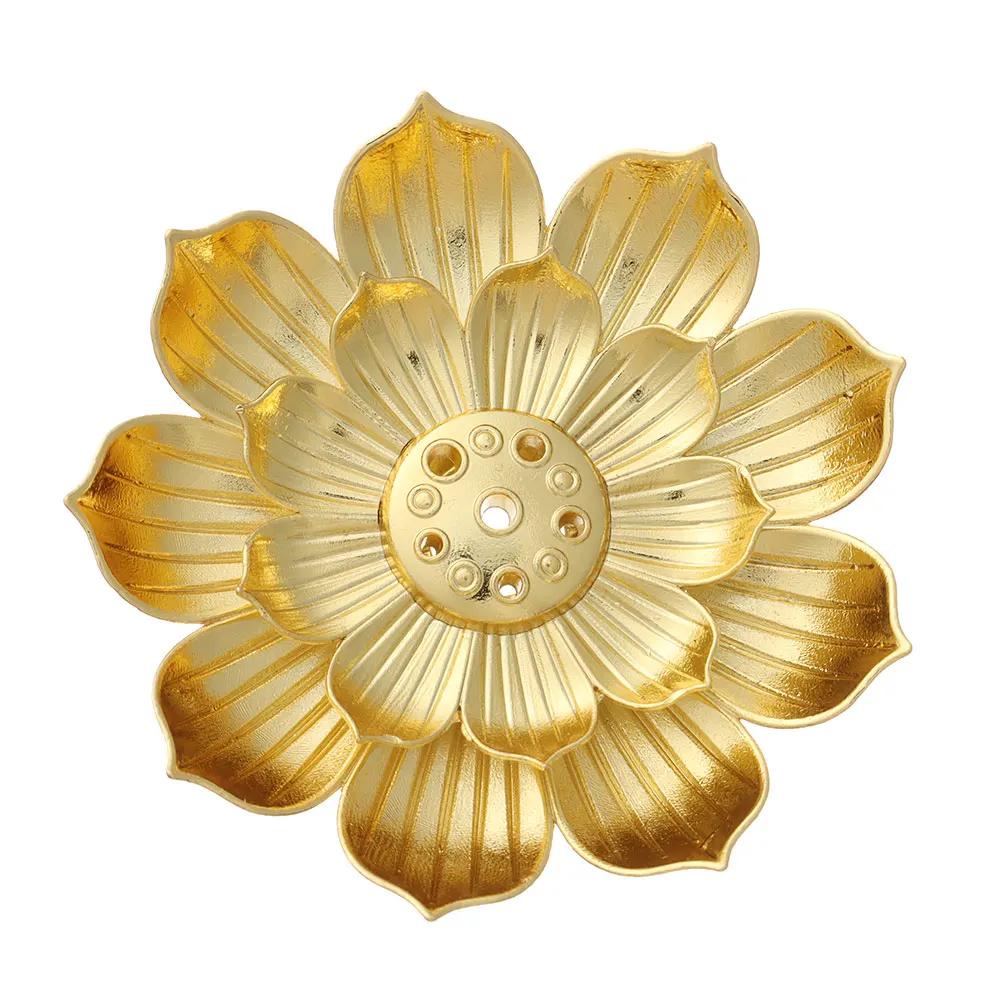 Luxury Arab Tower Style Hollow Out Metal Incense Burner Golden Tower Oil Burner Arab Style Censer Holder Golden Incense Burner