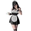 Maid Sexy Eliminate Black Bow Tie Halloween Bow Extreme Performance Navel 5 Piece Stockings [YAISHN] Uniform, Cosplay, Rut, V-Neck, Apron, Ruffles,