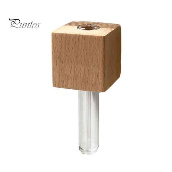 

Деревянная ваза для пробирок Магнит на холодильник Гидропонные растения Ваза для размножения Кашпо Домашний офис Кухня Шкафчик Украшение для холодильника коричневый