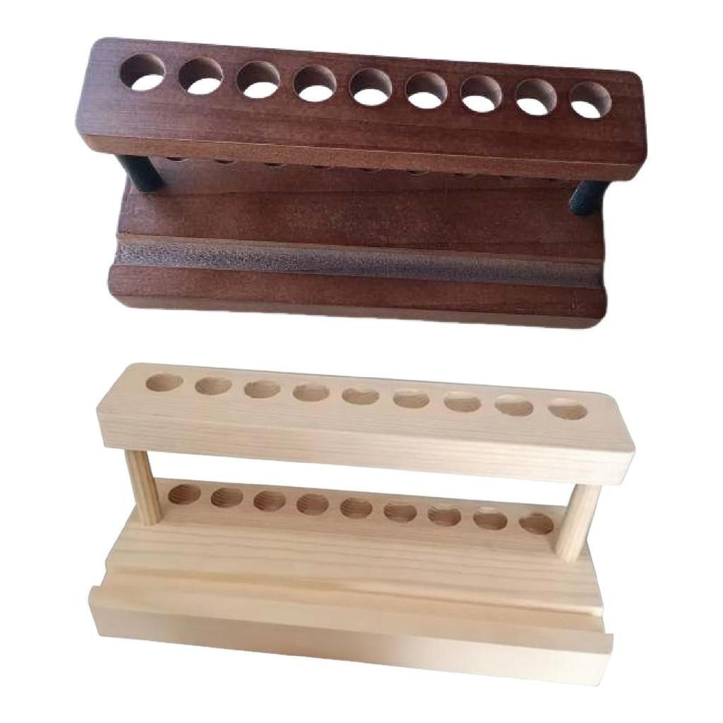 Wooden Pen Display Stand 9 Slots Desk Organizer Multifunctional Pen Holder Desk Accessories for Office School Home Store