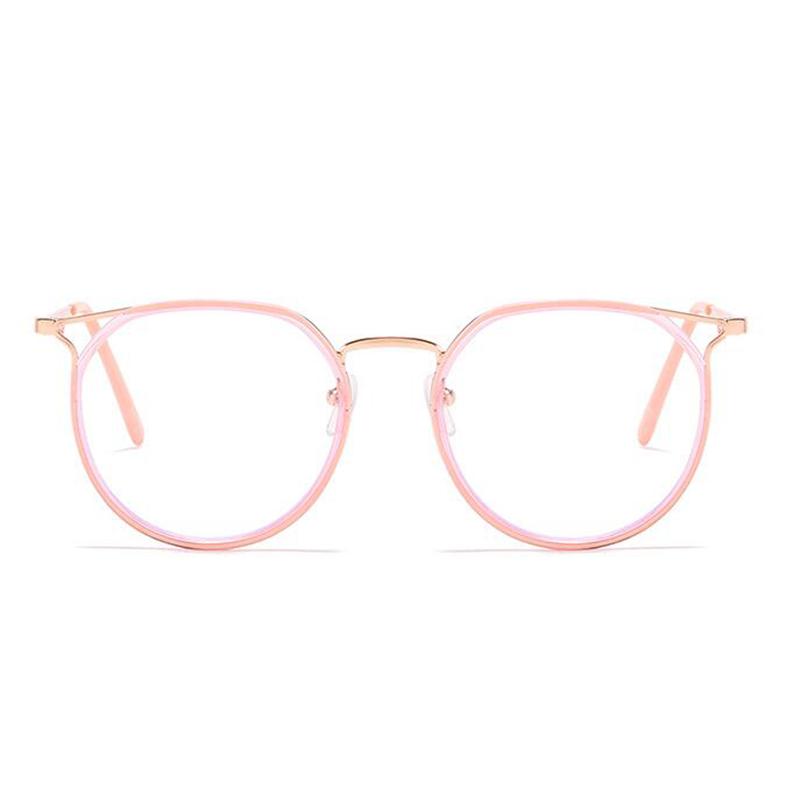 Pink Rose Gold Frame Myopia Lens Cat Eye Prescription Glasses Women Men Metal shortsighted Eyewear 0 -0.5 -1.0 -1.5 To -6.0