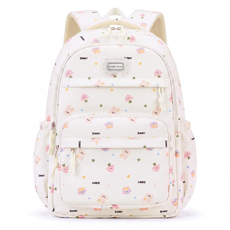 Soft Floral Children's Crossbody Bag for Girls - Large Capacity Backpack for Primary School Students