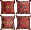 Moroccan Home Decor Set Of 4 Oriental Ikat Pillow Cases Living Room Decorative 18 X 18 Inches Cushion Couch Sofa Pillowcases