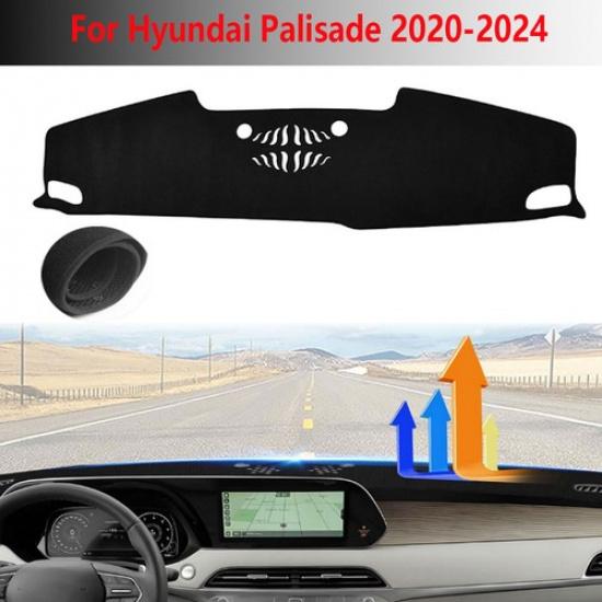 Черный Для Hyundai Palisade 2020-2024 Коврик на панель Коврик на приборную панель Чехол на приборную панель Автомобильный чехол