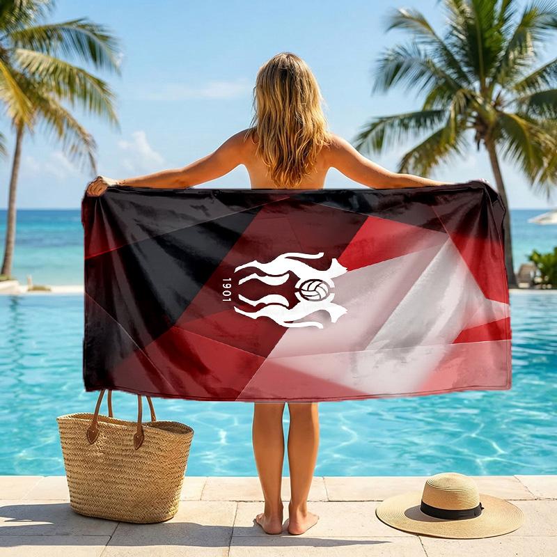 Stade Rennais FC Stampa Asciugatura Rapida Telo da Spiaggia Microfibra Assorbente Portatile da Viaggio Asciugamano da Nuoto
