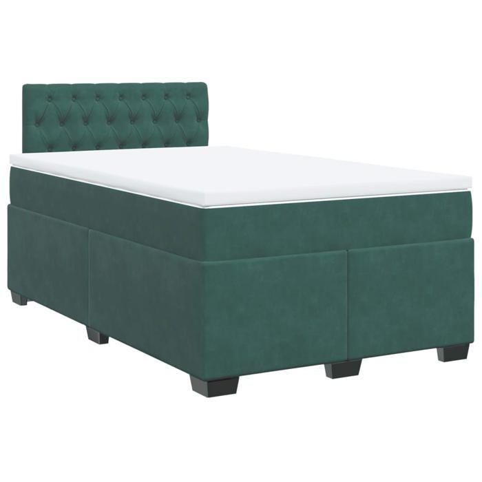 VidaXL Sommier à lattes de lit avec matelas vert foncé 120x190 cm 3286267