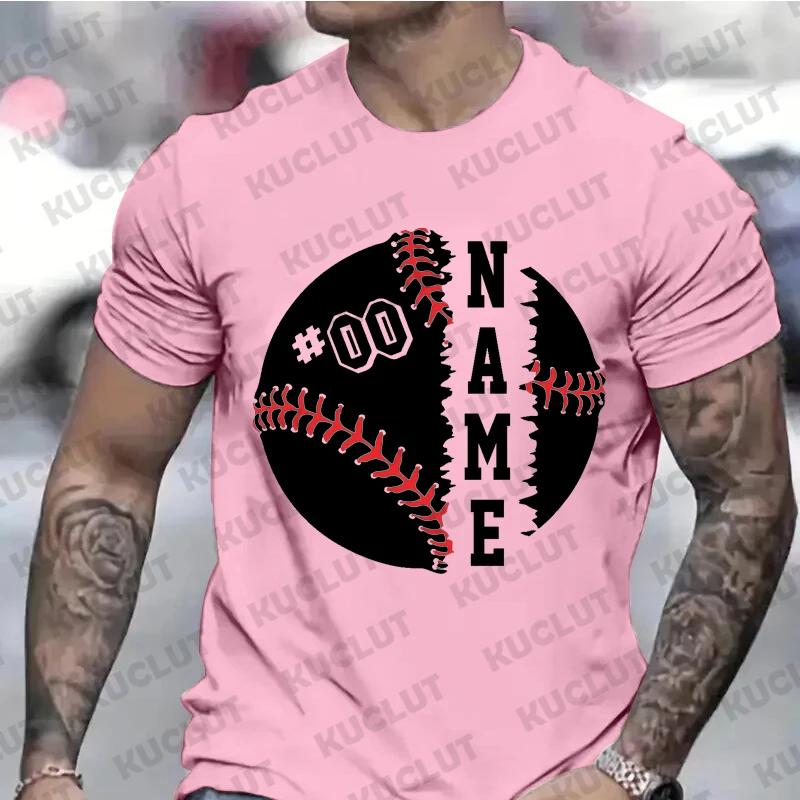 T Shirts for Men Personalized Baseball Shirt DIY Custom Baseball Team T-shirts Top Baseball Team Name Custom Tees for Baseballer