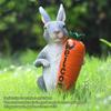 Hand Painted Easter Rabbit Statue Simulation Garden Animals Sculpture Resin Bunny Ornament  Outdoor