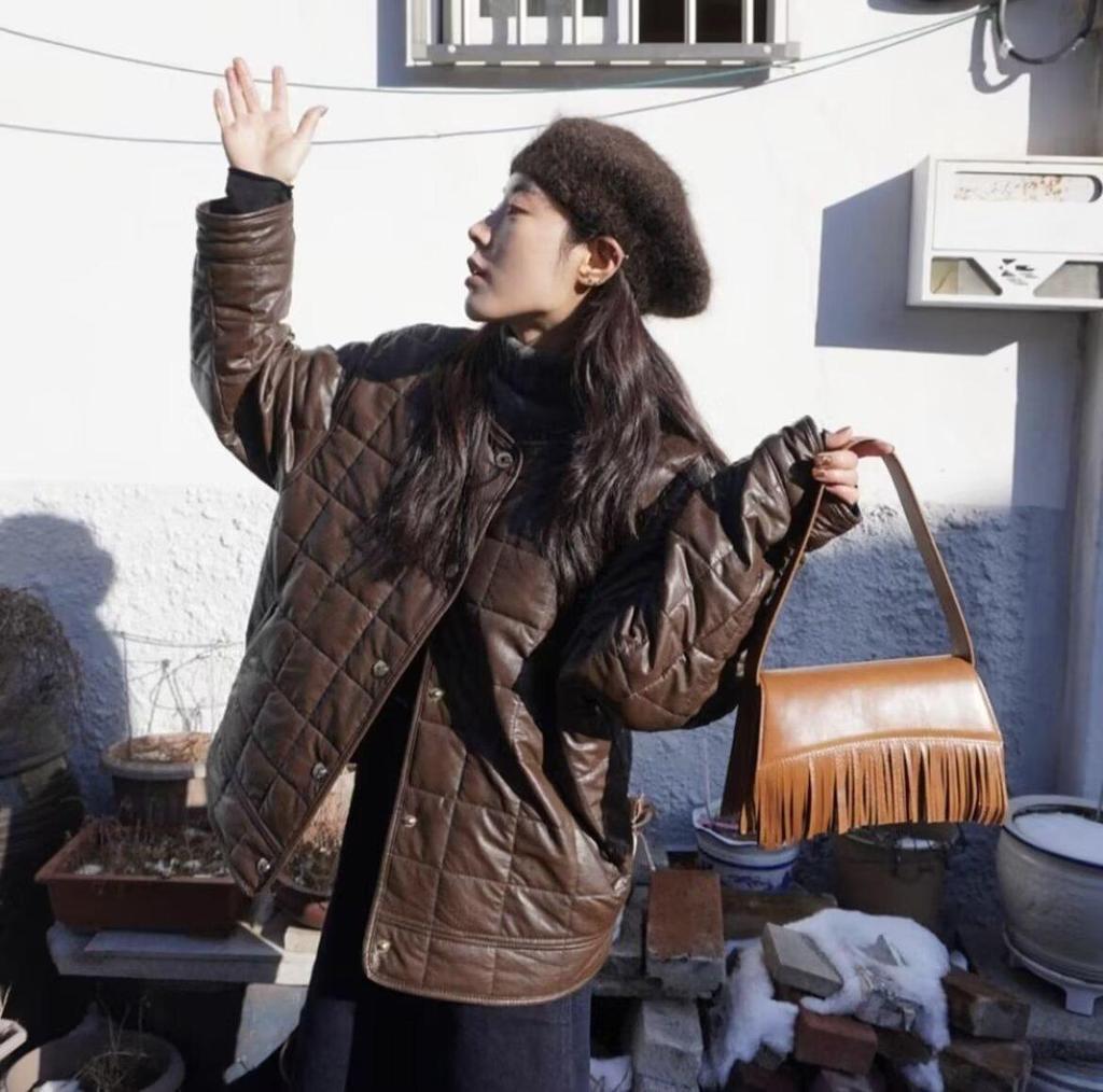 Women's Autumn/Winter Loose Warm PU Leather Jacket - European & American Street Style