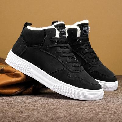 Winter Mens Shoes Fashion High-top Casual Sneakers Plush Warm Cotton Shoes for Men Lace Up Platform Ankle Boots Botas Hombre