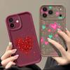 Shockproof Phone Case For iPhone 17 Pro Max Case iPhone 16 15 14 13 Pro Max 11 17e 16e Love Hearts Print Soft Silicone Bumper Cover