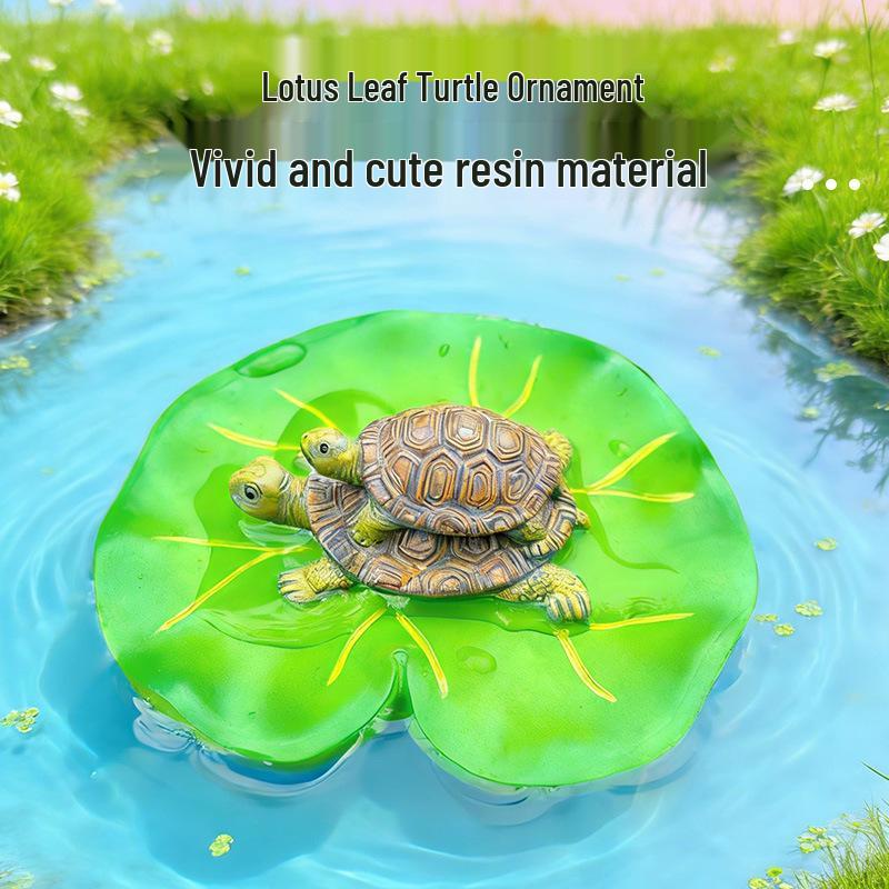 Resin Water Lily Leaf Ornaments with Frogs - Courtyard Decor, Custom Small Batch Orders