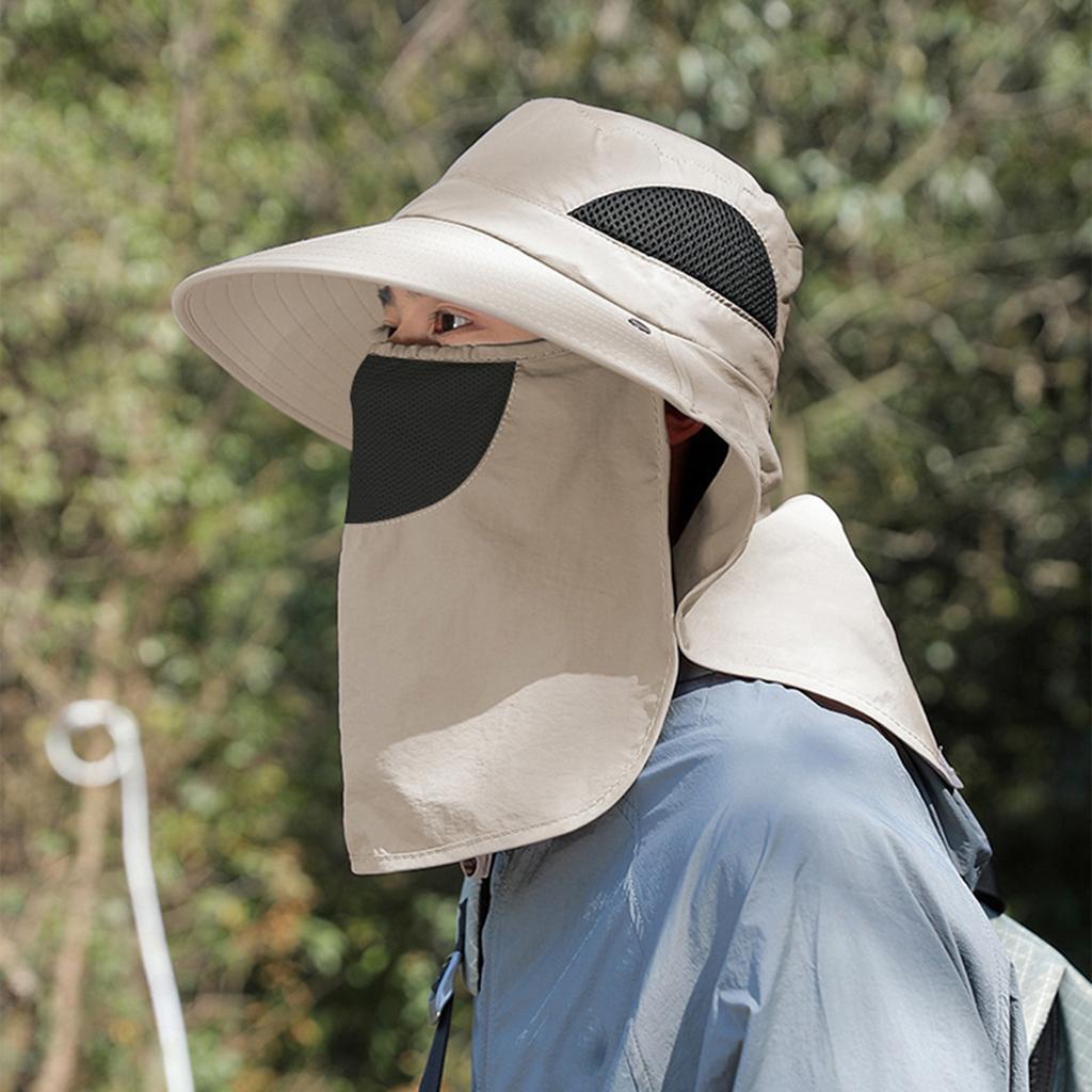 Outdoor Sun Hat UV Protection Hunting Fishing Cap for Men Women Hiking Camping Visor Bucket Hat Neck Flap Fisherman Hat