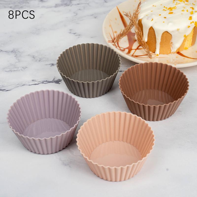 4/8/12Pcs Muffin Silicone Cup Liners Cupcake Mold High Temperature Resistant Reusable Baking Wedding Birthday Party Decorations