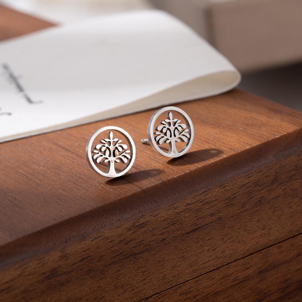 European & American Style Titanium Steel Star, Moon & Bowknot Stud Earrings for Women