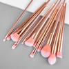 New 12 rose gold makeup brush set, plastic handle blush eyeshadow brush beauty tool