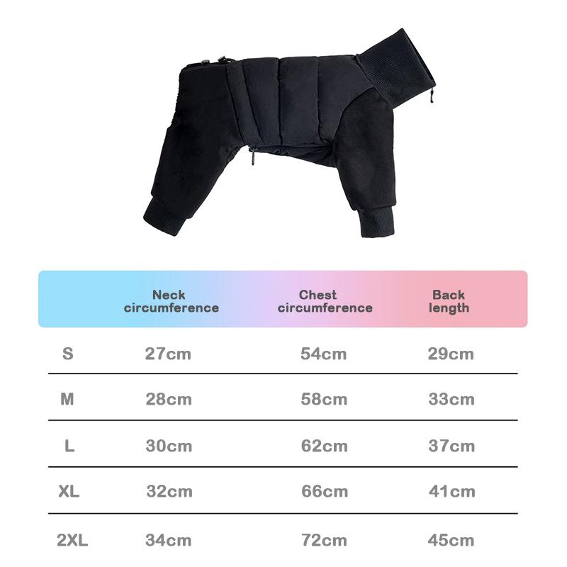 Dog Outdoor Cold Proof Clothing Warm Sports Pet Clothing For Dog Autumn Winter Keep Warm Four LegDog Full Pack Cotton Jacket