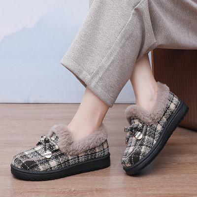 Kadınlar İçin Kışlık Kürk Astarlı Loafer'lar Platform Loafer Ayakkabılar İç Mekan Dış Mekan Ev Ayakkabıları Kadın Kalın Sıcak Peluş Rahat Kaymaz Loafer Terlikler