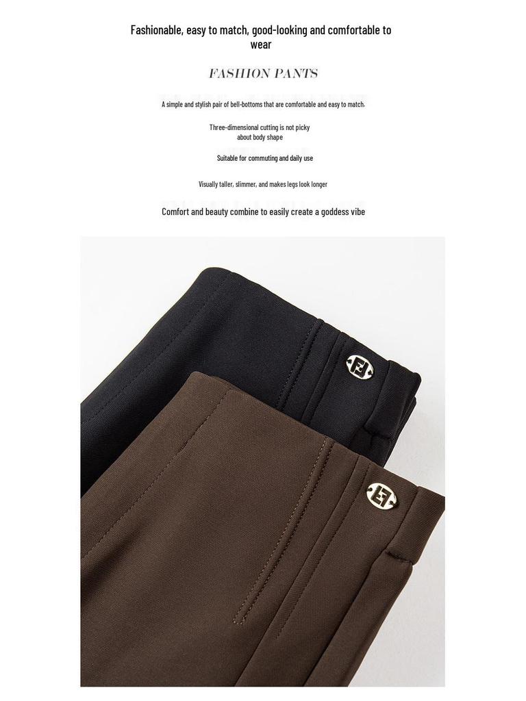Women's High-Waisted Micro Flare Pants - 2026 Petite Slimming Spring & Autumn Versatile Suit Style