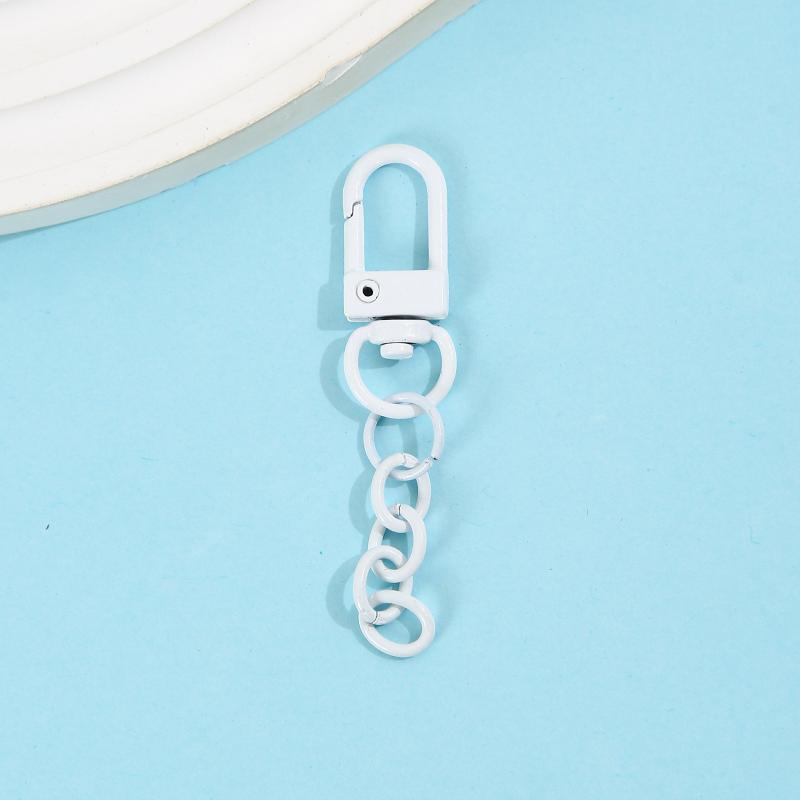 10Pcs Lobster Clasp Spring Buckle With Chains Colored Keychains For Diy Jewelry Making Key Ring Hooks Bags Buckle