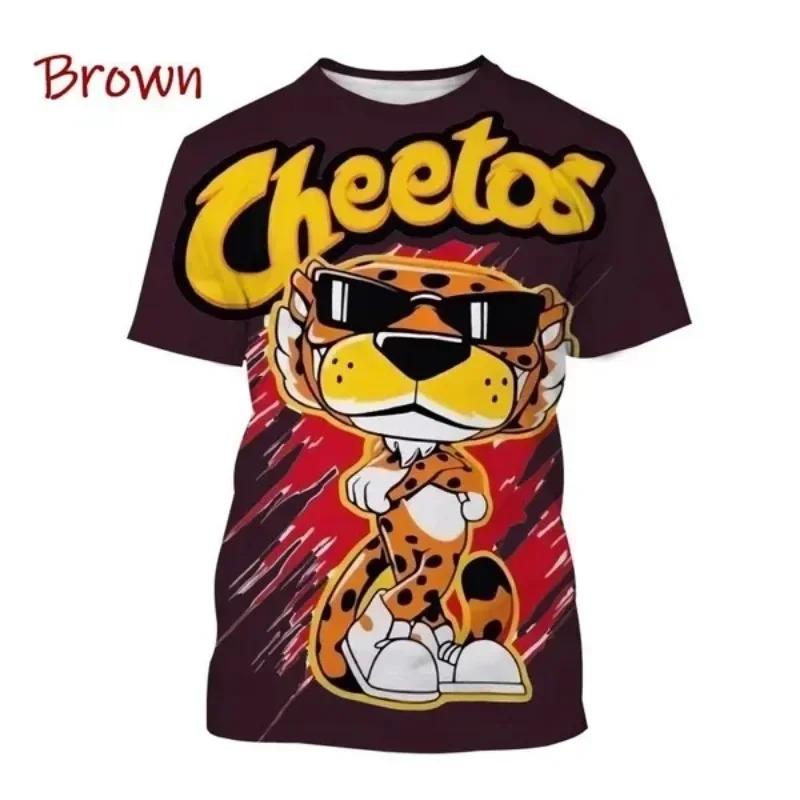 Top Y2k Cheetos Croccanti Stampa 3D T-shirt Moda Girocollo Hip Hop Cool