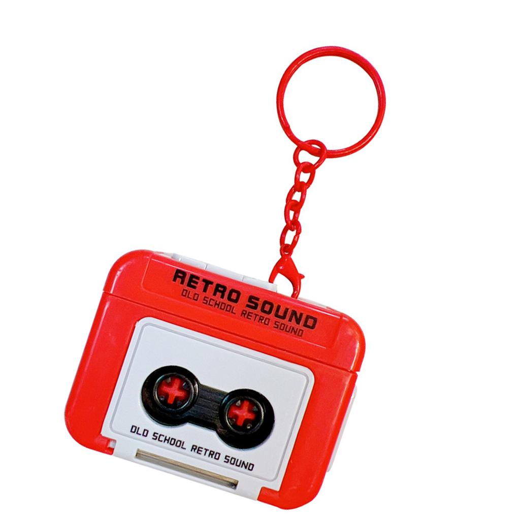 Vintage Kassettenrekorder Schlüsselanhänger Kleiner aufnehmbarer Kassettenrekorder Anhänger ABS Textur Geeignet für Paargeschenk