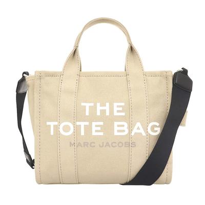 Taske M0016493 Beige The Mini Traveler Lærred Grafisk Logo Tote Tasken [Marc Jacobs] (Tote Taske) Dame [Mærke] [Vare]