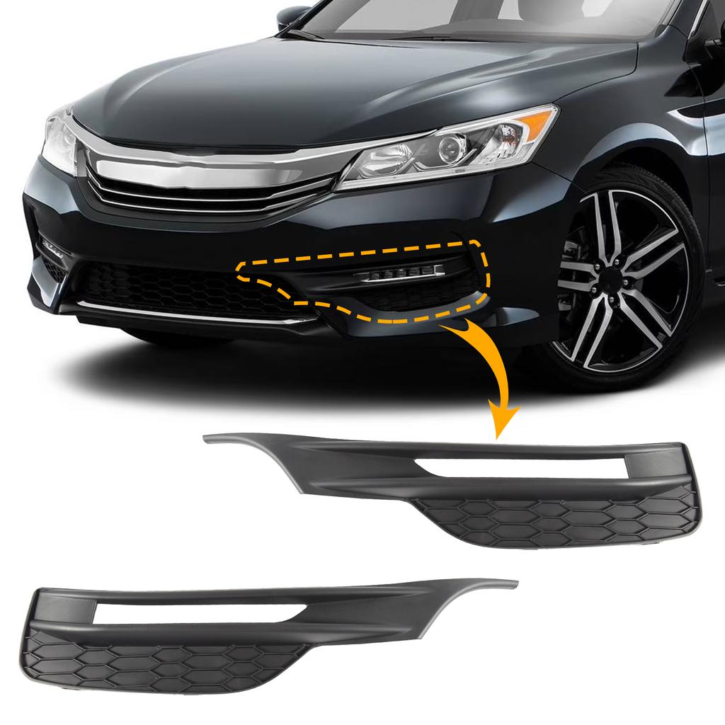 Fog Light Grill Cover Frame Lamp Shade Under Front Bumper For Honda Accord Sedan 4 Door 2016 2017 71112-T2F-A61 71102-T2F-A61