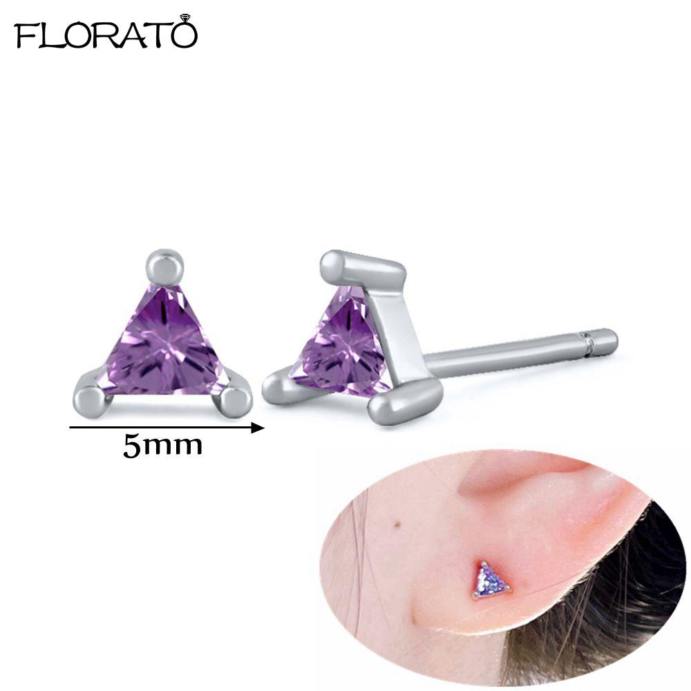 925 Silver Needle Elegant Purple Earrings Exquisite Small Hoop Earrings for Women Fashion Puncture Jewelry Accessories