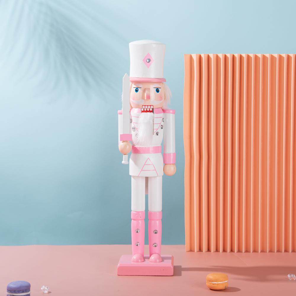 Pink & White Princess Style Wooden Nutcracker Ornament