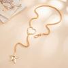 European and American Hip-hop Star-shaped Pendant Long Necklace, Creative Hollow Heart Necklace for Women