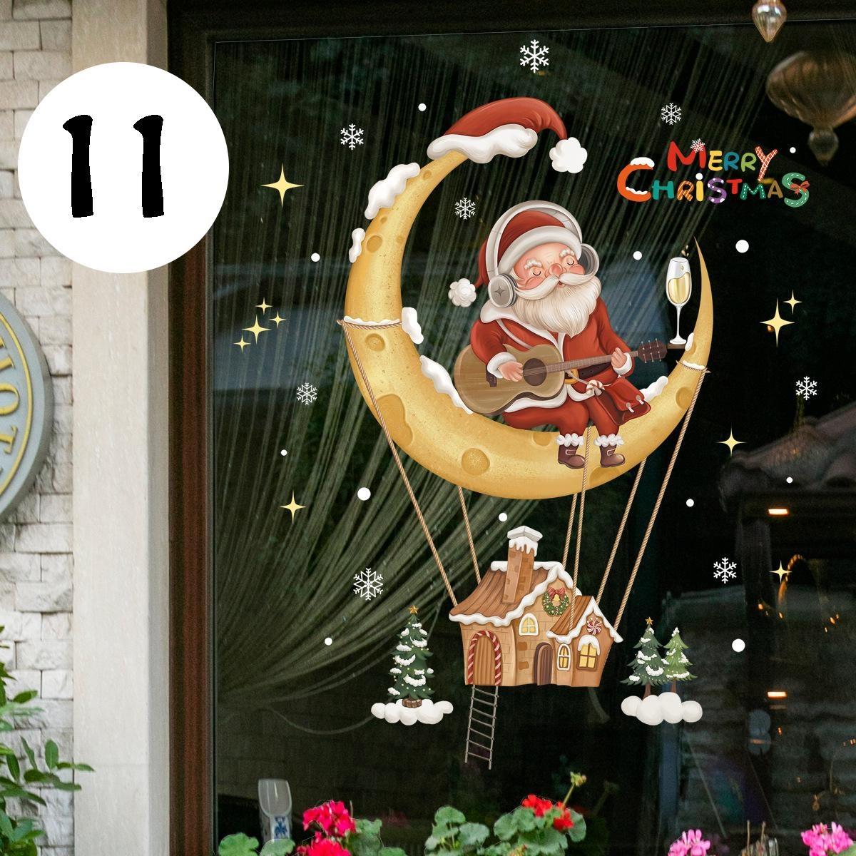 

Рождественские наклейки на окна, рождественские украшения на окна, Рождественский праздник, наклейки на окна Санта-Снеговика для стеклянных окон