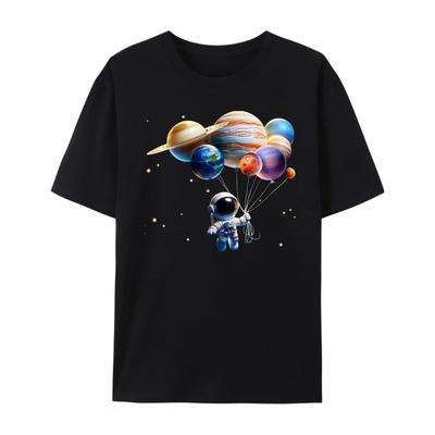 HOT SALE Fun Astronaut Planetary Gifts Men Children Astronomical Space Free Transport Clothes Durable and Wear Resistant T-shirt