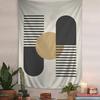 Black and White Minimalist Bauhaus Anime Tapestry Hippie Flower Wall Carpets Dorm Decor Wall Hanging Home Decor