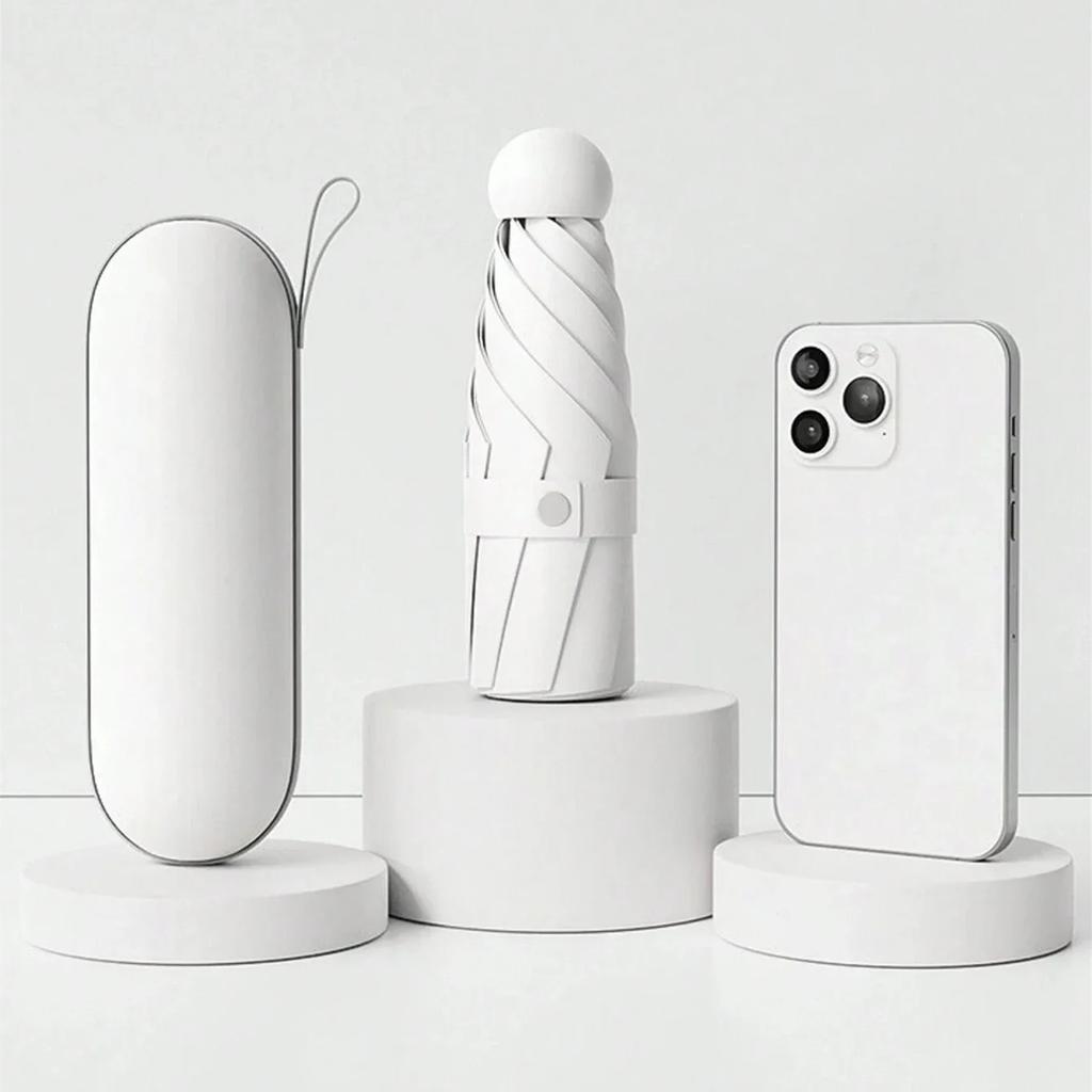 2025 1Pc Mini Sun Umbrella Pocket Rain Umbrella Vinyl Folding Uv Ultraviolet Protection Sun Shade Pocket Parasol Capsule