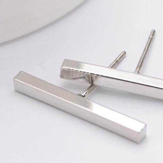 Women Men Fashion T Bar Alloy Ear Stud Earrings Party Jewelry Birthday Gift