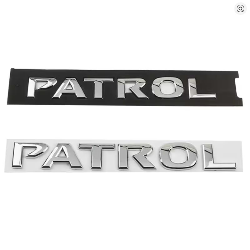 AAWJ1 Car ABS Rear Trunk Letters Words Logo Badge Emblem Decals Sticker compatible compatible for Nissan Patrol Y60 Y61 Y62 Y63 Y64 Styling Acc