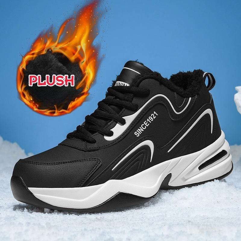 Pánské tenisky vulkanizovat Vzduchový polštář je protiskluzový voděodolný Zimní sportovní obuv pro muže běžecká obuv Teplé bavlněné boty s