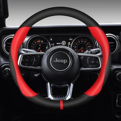 PU Leather Car Steering Wheel Covers For Jeep Commander PATRIOT COMPASS RENEGADE Grand Cherokee Wrangler