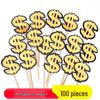 US Dollar Sign Cake Topper - Gold & Black Double Layer Money Symbol Decoration