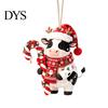Lightweight Acrylic Party Supplies Cute Cow Christmas Ornament, Cartoon Milk Hanging Decoration, 2D Unique Souvenirs Flat Farmhouse Animal Pendant for