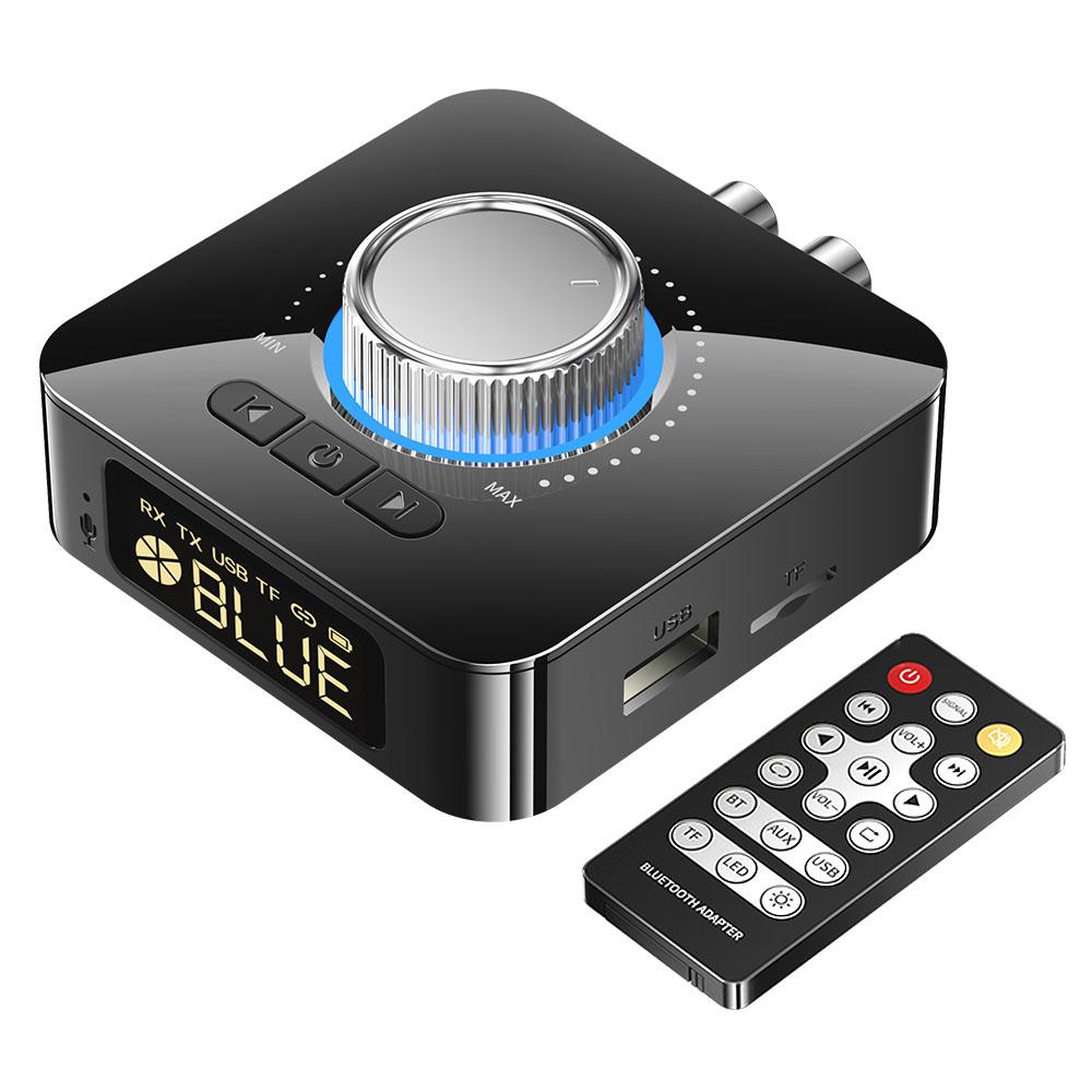 

Універсальний M5 3,5 мм AUX/RCA/USB U Диск/TF Вхід Цифровий адаптер Bluetooth Приймач Передавач Пульт дистанційного керування Bluetooth 5.4